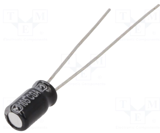 [CE6.835TME] Condensador electrolítico THT 6.8uF 35VCC Ø4x7mm. Mod. CE6.835