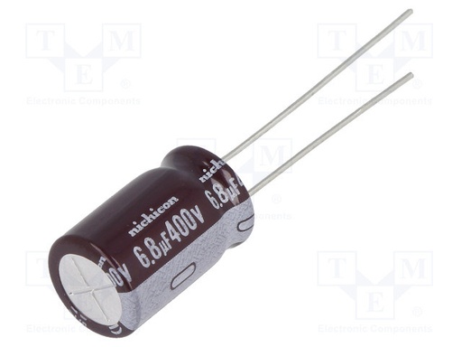 [CE6.8400] Condensador electrolítico 6,8uf 400v 10x16mm 20%. Mod. CE6.8400