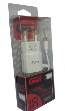 [CH3030] Cargador de Red MicroUSB 1000 mAh GMR. Mod. CH-3030