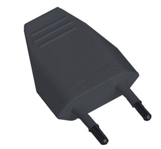 [CJ12JS] CLAVIJA 4MM POLICARBONATO 10A/250V NEGRA R40002. MOD. 36016EN