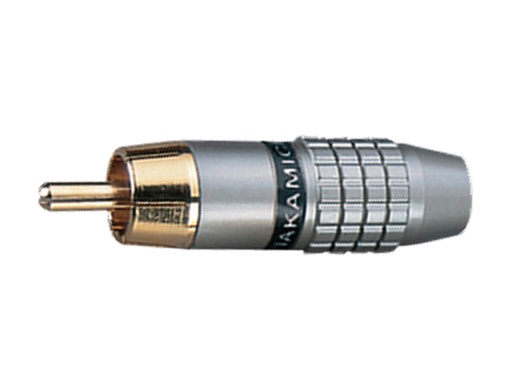 [CNC01182AMS] Conector RCA macho aéreo metálico negro. Mod. 4065N
