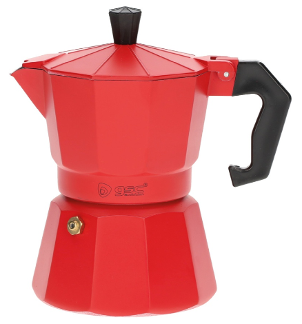 [400010009GSC] Cafetera italiana Kalossi 3 tazas Rojo. Mod. 400010009