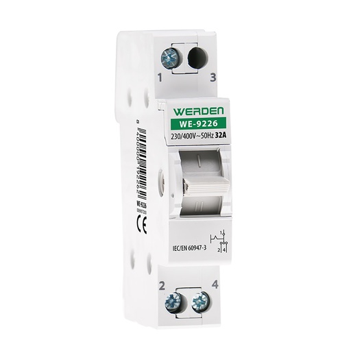 [WE9226] Conmutador de maniobra 1P 32A 1-0-2 carril din. Mod. WE-9226