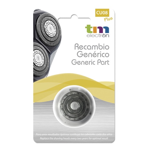 [CU08PLUSTME] Cabezal de afeitado compatible Philips Quadra Action y las series 6000 y 600. Mod. CU08 Plus