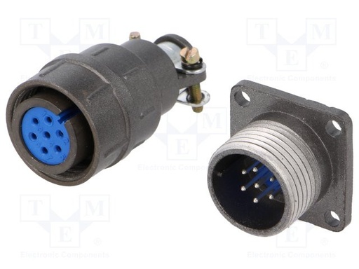 [DS11100607LYP] Conector hembra y macho redondos DS1110-06 PIN:7. Mod. DS1110-06-07LYP