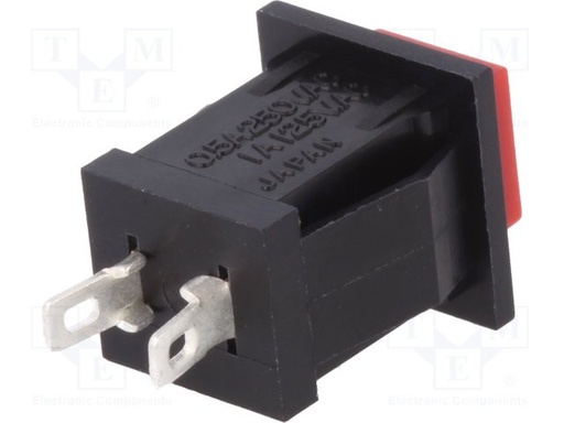 [DS430R] Pulsador SPST-NO 0,5A/250VAC rojo. Mod. DS430-R