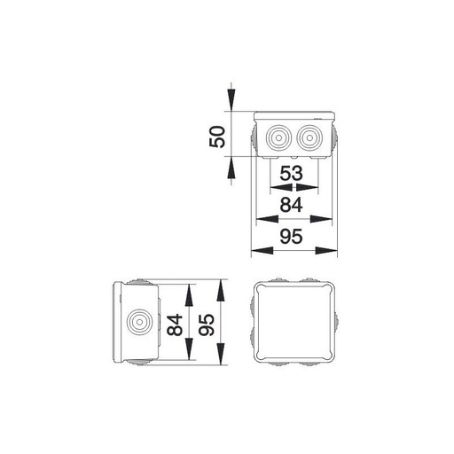 [EP088CEY] Caja estanca IDE conos 84x84x50. Mod. EP088