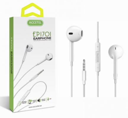 [EP1810] Auricular con micro blanco Accetel. Mod. EP1701