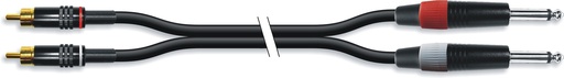 [EQ612505SEME] Conexión 2 RCA macho a 2 Jack 6,3 Mono 5 metros. Mod. 43115ELG
