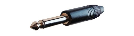 [EQ9011BEME] Conector Jack 6,3 Macho Mono metálico negro. Mod. CON245