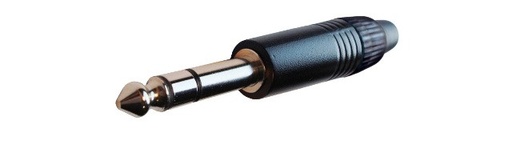 [EQ9016BEME] Conector Jack 6,3 Macho Estéreo metálico negro. Mod. CON246