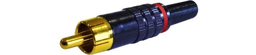 [EQ9025BREME] Conector RCA Macho METALICO ANILLA ROJA. Mod. 4120R