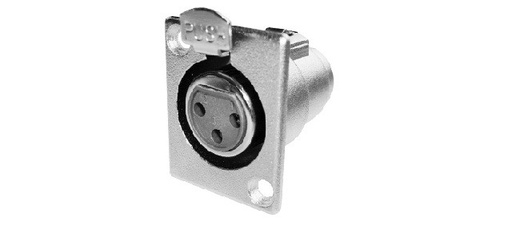 [EQ9061EME] Conector Chasis XLR Hembra 3 Pins metalico. Mod. AU7000058