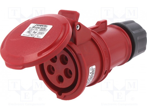 [FAM23301] Base aérea AC trifásicos 3P+N+TT 16A Famatel. Mod. FAM-23301