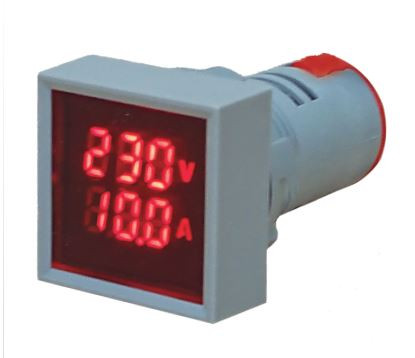 [FC22PVASQV] Piloto voltímetro y amperímetro digital (tras cuadro) Ø 22,5 mm 48-380VAC verde. Mod. PVASQ22