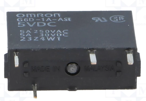 [G6D1AASI5VCTME] Relé electromagnético SPST-NO 5VCC 5A/250VAC Omron. Mod. G6D-1A-ASI 5VDC