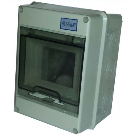 [HT05SAS] Caja estanca superficie modular 5E puerta transparente. Mod. HT-5W