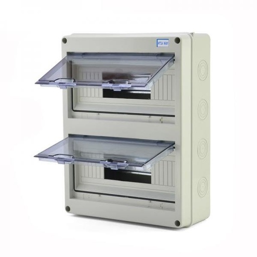 [HT24SAS] Caja estanca superficie modular 24E puerta transparente. Mod. HT-24W