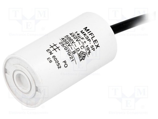 [I150V614KC1] Condensador para motores de trabajo 14uF 450V Ø35x65mm. Mod. I150V614K-C1