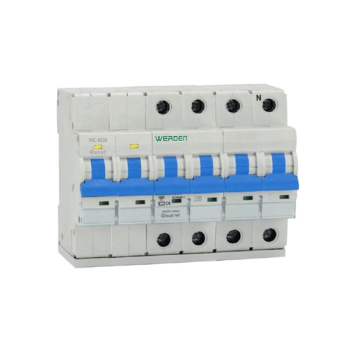 [WE8830DAY] Protector combi sobretensión permanente y transitoria 4p 40A 10kA. Mod. WE-8830
