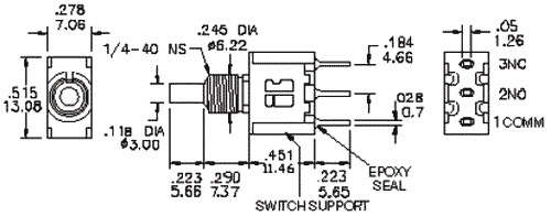 [IC1107P1B10M1QE] Interruptor de presión 2 Posiciones 1A/125VCA. Mod. IC1107P1B10M1QE