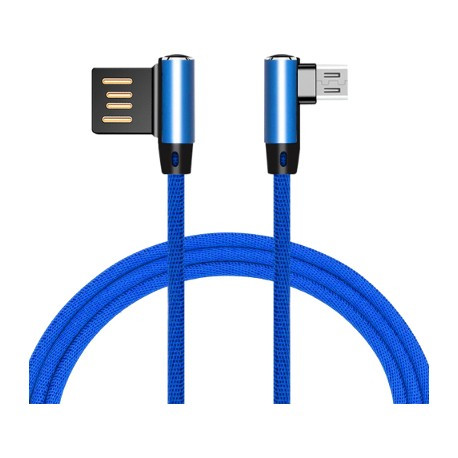 [IN4000026] CONEXION USB MACHO TIPO "L" A MICRO USB CABLE TRENZADO 2A 1m. Mod. IN40-00026