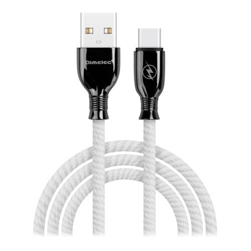[IN4000046DIM] Conexión USB macho a USB tipo C macho Zinc cable trenzado 2 metros 2A.. Mod. IN40-00046