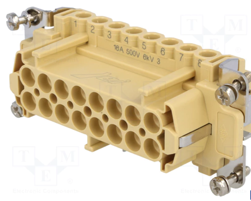 [JCNEF16TME] Conector HDC hembra Jei 16 pin 16+PE tamaño 77.27 Ilme. Mod. JCNEF16