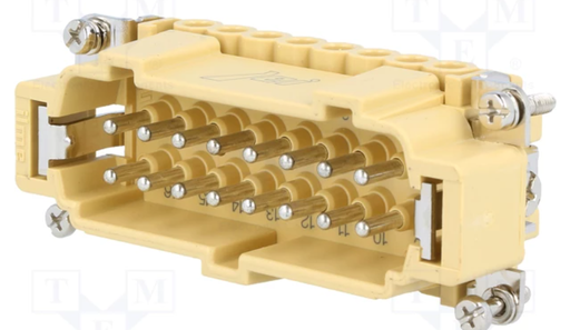 [JCNEM16TME] Conector HDC macho Jei 16 pin 16+PE tamaño 77.27 Ilme. Mod. JCNEM16