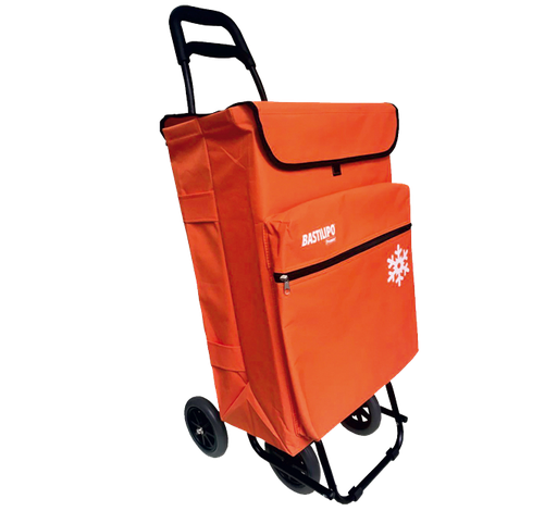 [JULIANARANJABAS] Carro compra 4 ruedas con Bolsa térmica 50l naranja Bastilipo. Mod. JULIANARANJA
