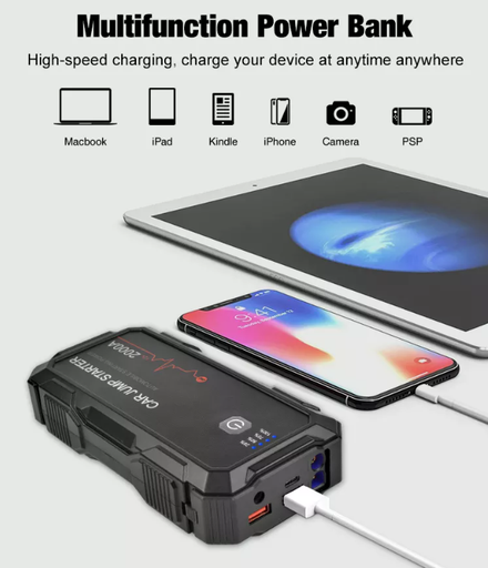 [L076TEM] Arrancador coche 22000mAh 2000A max KAISE. Mod. L076