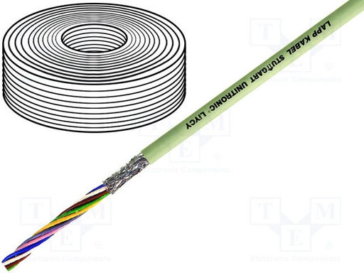 [LIYCY4X025] Cable UNITRONIC® LiYCY 4x0,25mm2 apantallado PVC gris 500V. Mod. LIYCY-4X0.25