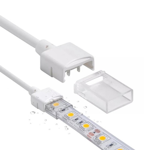 [LM2927] Conector Intermedio Con Cable Para Tira Led Ip68 12Mm Out 10Mm In 2Pin. Mod. LM2927
