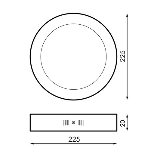 [LM5244] Panel de Superficie Serie Slim Circular 20W 4500K. Mod. LM5244