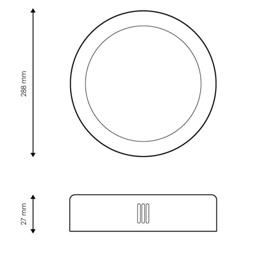 [LM5546] Panel de Superficie Circular niquel 25W CCT. Mod. LM5546