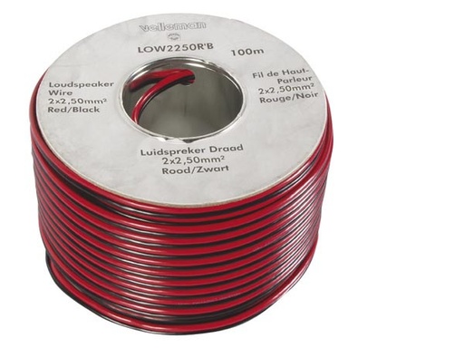 [LOW2250RBC] CABLE ALTAVOZ CCA - 2 x 2.50mm² - ROJO/NEGRO. Mod. LOW2250RB/C