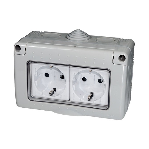 [LU1970] DOBLE BASE SCHUKO ESTANCO IP55. MOD. LU-1970