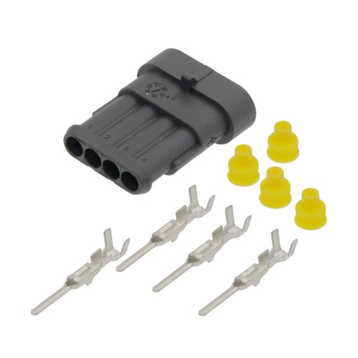 [2040318ELG] Pack conector SuperSeal Macho 4 contactos. Mod. 2040318