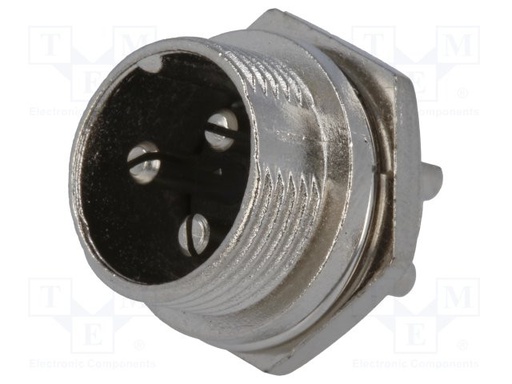 [1185ELG] Conector micro macho 3 pin chasis. Mod. MIC333