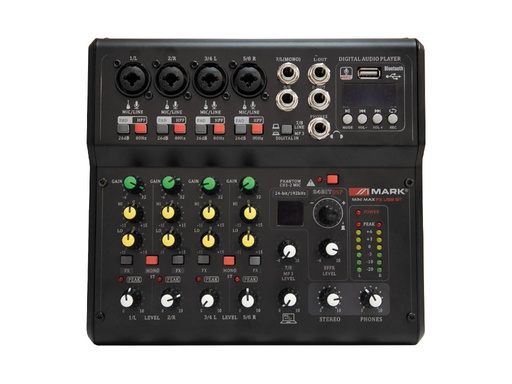 [MINIMAXFXUSBBTEQU] Mezclador  4 +1 canales USB Bluetooth Mark. Mod. MINI MAX FX USB BT