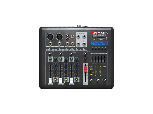 [MIXERMAX4FXUSBEQU] Mesa mezcla 2 canales + 1 estereo USB MARK. Mod. MIXER MAX 4 FX USB