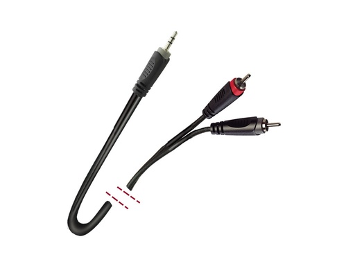 [MK70EQU] Conexión audio 1 Mini Jack estéreo macho a 2 RCA macho. 1m. Mod. MK70