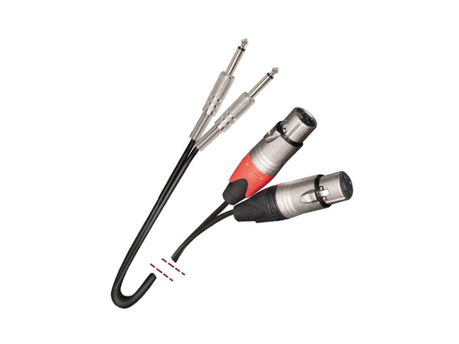 [MK882EQU] Conexión audio 2 Jack 6.3mm macho a 2 XLR 3 hembra. 3m. Mod. MK88 2