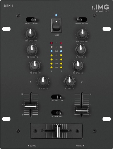 [MPX1BKMON] Mesa de mezclas estéreo DJ 2 canales. Mod. MPX-1/BK