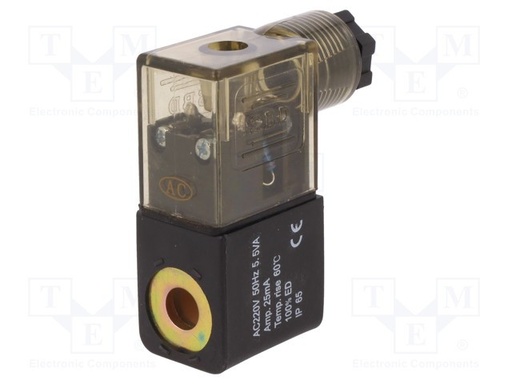 [MS01200KPLTME] Bobina electroválvula c/ conector 12VDC 4.8W 9mm. Mod. MS01200-KPL