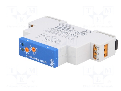 [MTR17TABU240116] Relé temporizador 1s÷100h SPDT 16A 12÷240VCA 12÷240VCC. Mod. MTR17-TAB-U240-116