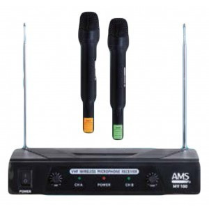 [MV100MAMS] Micrófonos Inalámbricos dobles VHF AMS MV 100 LV