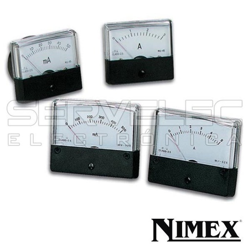 [NI670VDR] Amperímetro de panel DC 0 - 15A  70x60 NIMEX. Mod. NI-670