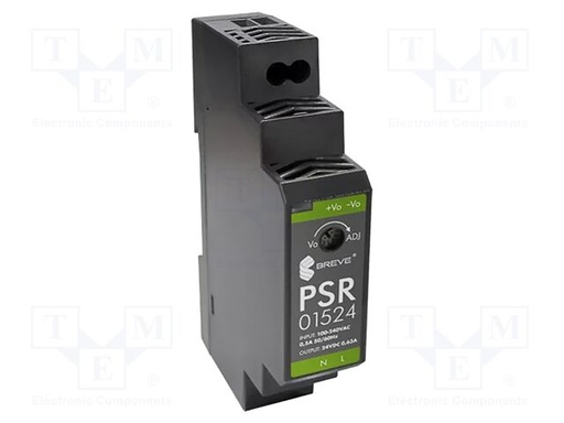 [PSR01524] Fuente de alimentación carril din 24V 15.2W IP20. Mod. PSR-01524