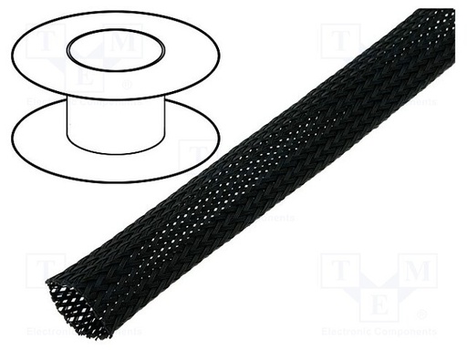 [MEP20NG] Funda trenzada poliester 20 a 27 mm negra. Mod. MEP-20-NG